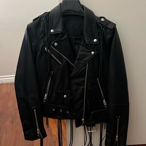 Blank NYC Faux Leather Fringe Jacket